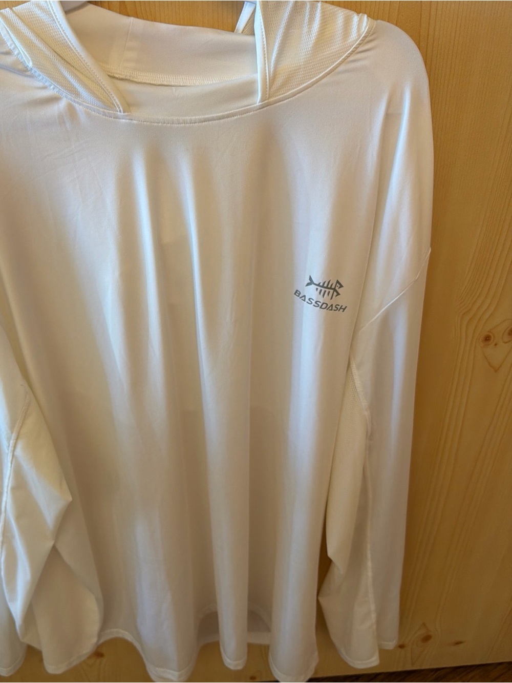 BassDash 4XL Hoodie Fishing White Grey Outdoor Boating Water Sports